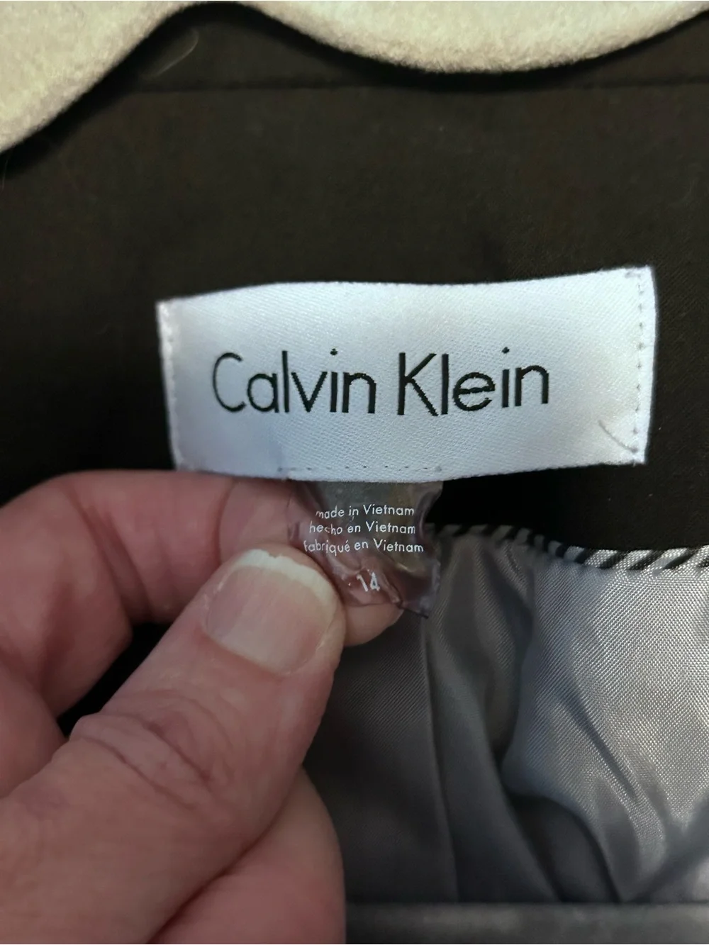 Calvin Klein Black Women's Single-Button Notch Lapel Blazer - Picture 3 of 3